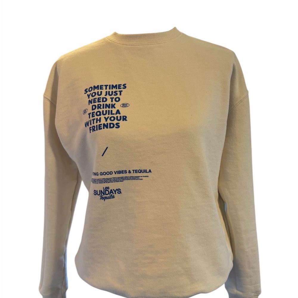 sundays Cream Sweatshirt with Navy Graphic